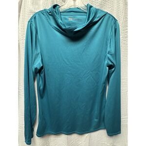 The American Outdoorsman for Women Teal Hooded Pullover w/ponytail thumb holes L